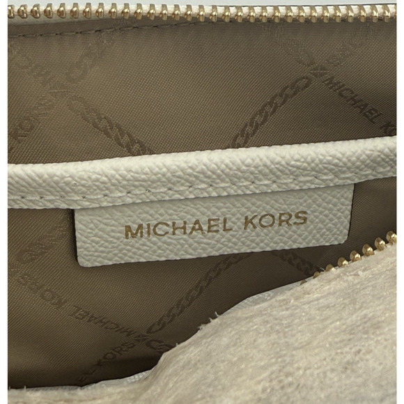 Michael Kors Sylvia Large Double Zip Crossbody Optic White Leather New With Tags - Picture 8 of 11